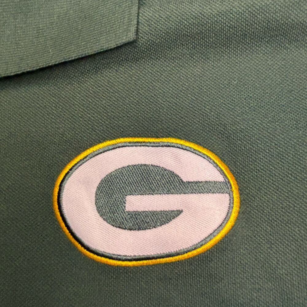Team Apparel NFL Green Bay Packers Green Polo Shirt Men's L Short Sleeve